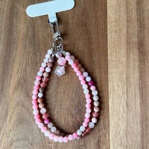 ⭐️ Handmade REAL STONE -DB Bloom- Phone Strap Bracelet Clip On #34